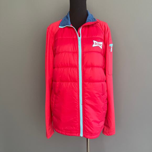 Sonic employee puffer jacket - red - full zip - 2021 - Barco Uniforms - size S - Picture 1 of 12